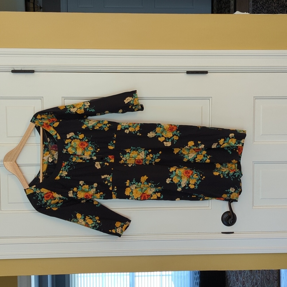 Maeve Black Floral Dress